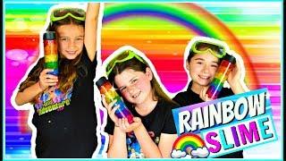 Glitter Slime Recipe:  Learn How to Make RAINBOW SLIME with Sparkly Glitter!