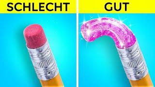 GUTE VS SCHLECHTE SCHULBASTELEIEN || Lustige DIY-Ideen! Nützliche Elternshacks von 123GO! TRENDS