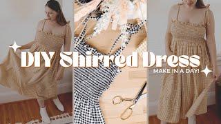 Sew Your Own Shirred Dress In A Day || Easy Beginner Sewing Tutorial