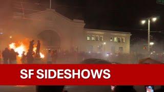 San Francisco sideshows: Car set ablaze