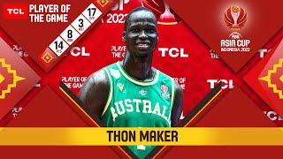 Thon Maker  | TCL Player Of The Game | Lebanon - Australia | #FIBAASIACUP 2022