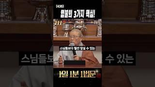 스님보다 더 앞서는 수행? 이것의 비밀 3가지! #shorts #도혜스님 #불교법문
