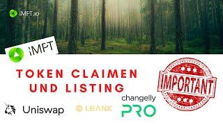 IMPT.io - Token Claimen und Listing auf Uniswap