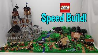 LEGO | Graystone Castle SPEED BUILD! | in 4K | #lego #legocastle #legoaddict (A 3ft by 6ft Diorama!)