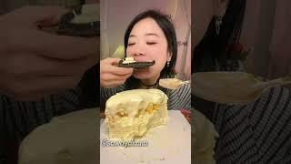 Yellow Cream CakeCAKEEating ShowChallenge ASMR Mukbang