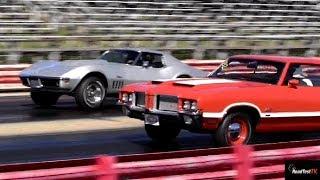 Rare L88 427 Corvette vs Olds 442 W30 - 1/4 Mile Drag Race - Old School - Road Test TV ®