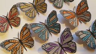 PAPER BUTTERFLIES USING YOUR SCRAPS | DOLLAR TREE STAMP