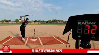 Softball Skills Video Ella Stevenson 2027 Catcher/2nd Base