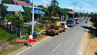 Great project!!! Bulldozer and dump trucks start new project landfill