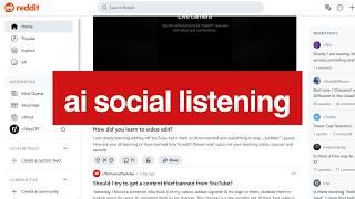 Promote your product or service with this new AI SOCIAL LISTENING TOOL