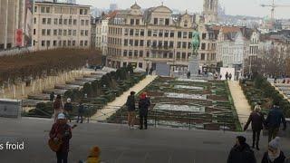 Brussels in winter, a walk in the city centre. Belgium