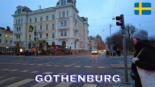 Kungsportsavenyn, Gothenburg - Virtual Walking Tour in 4K - January 2023 - Sweden