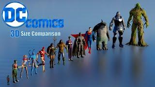 DC Comic Characters 3D Size Comparison 2024