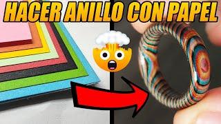 Como hacer un ANILLO con PAPEL de colores