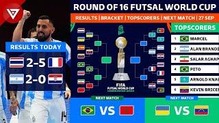  FIFA Futsal World Cup 2024 Round of 16 Results - Bracket - Topscorers as of 27 Sep 2024