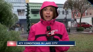 Icy conditions in Lake City