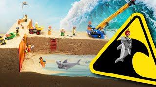 Wave Machine Tsunami Dam Breach Experiment - LEGO Fishing Port Edition