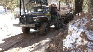 Не вышел в подъём. Урал лесовоз.