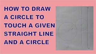 How To Easily Draw A Circle To Touch A Given Circle And A Straight Line | Very Simple | PA Academy