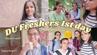 Freshers First Day Experience in Miranda House Delhi University| DU Orientation |Vlog AnshikaJais