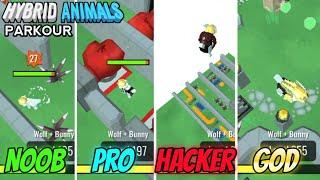 Noob VS Pro VS Hacker VS God || Parkour Challenge Hybrid Animals