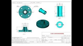 Orthographic projection in engineering drawing in Solidworks || 2D Drawing || Exercise no 14