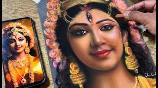 How to draw Artistic painting using Soft Pastel  | Drawing Shiv Parvati Ganeshji