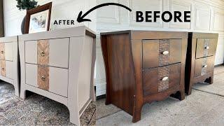 A BEAUTIFUL UNQIUE NIGHTSTAND MAKEOVER | FURNITURE THRIFT FLIP