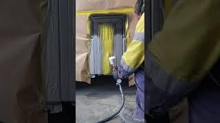 #painting adblue door on bci bus double decker