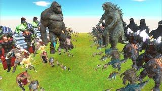 GODZILLA WEAPON WAR - GODZILLA TEAM vs HAND WEAPON TEAM - Animal Revolt Battle Simulator