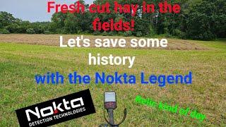 Metal Detecting, good to be back out and the fields are cut! Nokta Legend