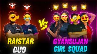 Raistar Duo Vs GyanSujan Girl Squad | 2 VS 4 Challenged | Garena Free Fire