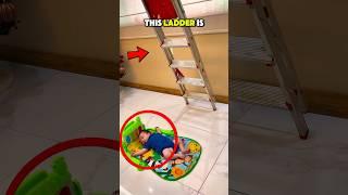 Hero Dad Catches Falling Ladder ️