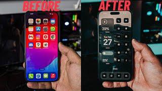 Minimal Dark iOS 17 Home | How to get Aesthetic iPhone Home Screen | Free ICON PACK & WALLPAPER