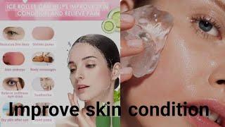 ice face massage ‍️ || improve skin condition.........beauty vlogs jeena