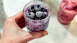 Keto 3-Ingredient Frozen Blueberry Ice Cream Hack | Easy Dessert Recipe