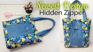 This Amazing Trick is Surpisingly Easy to Sew Bag With Hidden Zipper  Amazing Sewing Trick #diybag