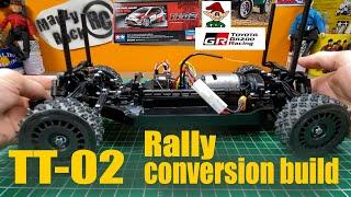 Tamiya TT-02 Snappiest build ever! On-road to Rally conversion. Thank you RC Elf!!!