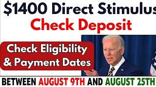 Final Dates Selected - $1400 Direct Stimulus Check - Know Eligibility and Amount for SSI, SSDI & VA