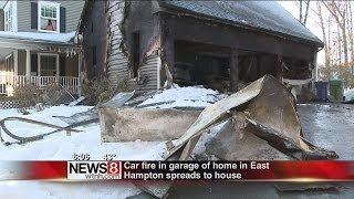 Car fire in garage of East Hampton home spreads to house