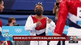 Simone Biles to compete in balance beam final; Jade Carey wins gold in floor exercise