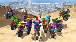 Rainbow Spiderman vs Longest Ramp in GTA 5 - Jumping from Highest in GTA 5 #1