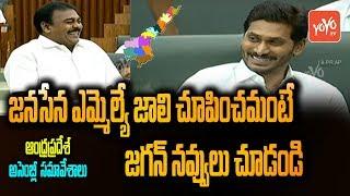 YS Jagan Smiles At Janasena MLA Comedy in AP Assembly | Pawan Kalyan | YSRCP vs TDP | YOYO TV