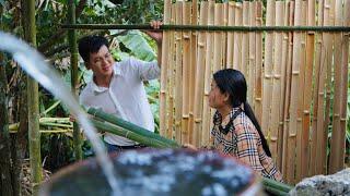 Kind Engineer Spends Day Off With Single Mom - Helping Build a Bamboo Bathroom