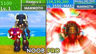 Beating Blox Fruits as Jack! Mammoth Update 21 Noob to Pro Lvl 1 to Max Lvl Full Human v4 Awakening!