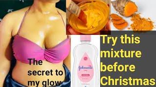 TRY USING JOHNSON OIL AND TUMERIC POWDER for glowing flawless skin tone | how to make tumeric oil