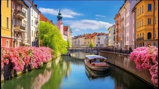 Ljubljana Walking in the Rain (Slovenia)  4K