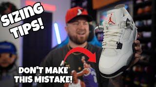 PLEASE DON’T MAKE THIS MISTAKE! SIZING TIPS FOR THE JORDAN 4 “WHITE CEMENT” WATCH BEFORE YOU BUY!