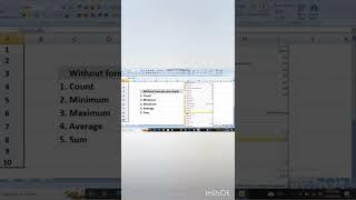 Check minimum Maximum without formula #shorts #excel #exceltips #onlineclasses #onlineearning #like