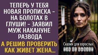 Теперь твоя прописка - болото в глуши! - заявил муж перед разводом… А решив проверив как жена живет…